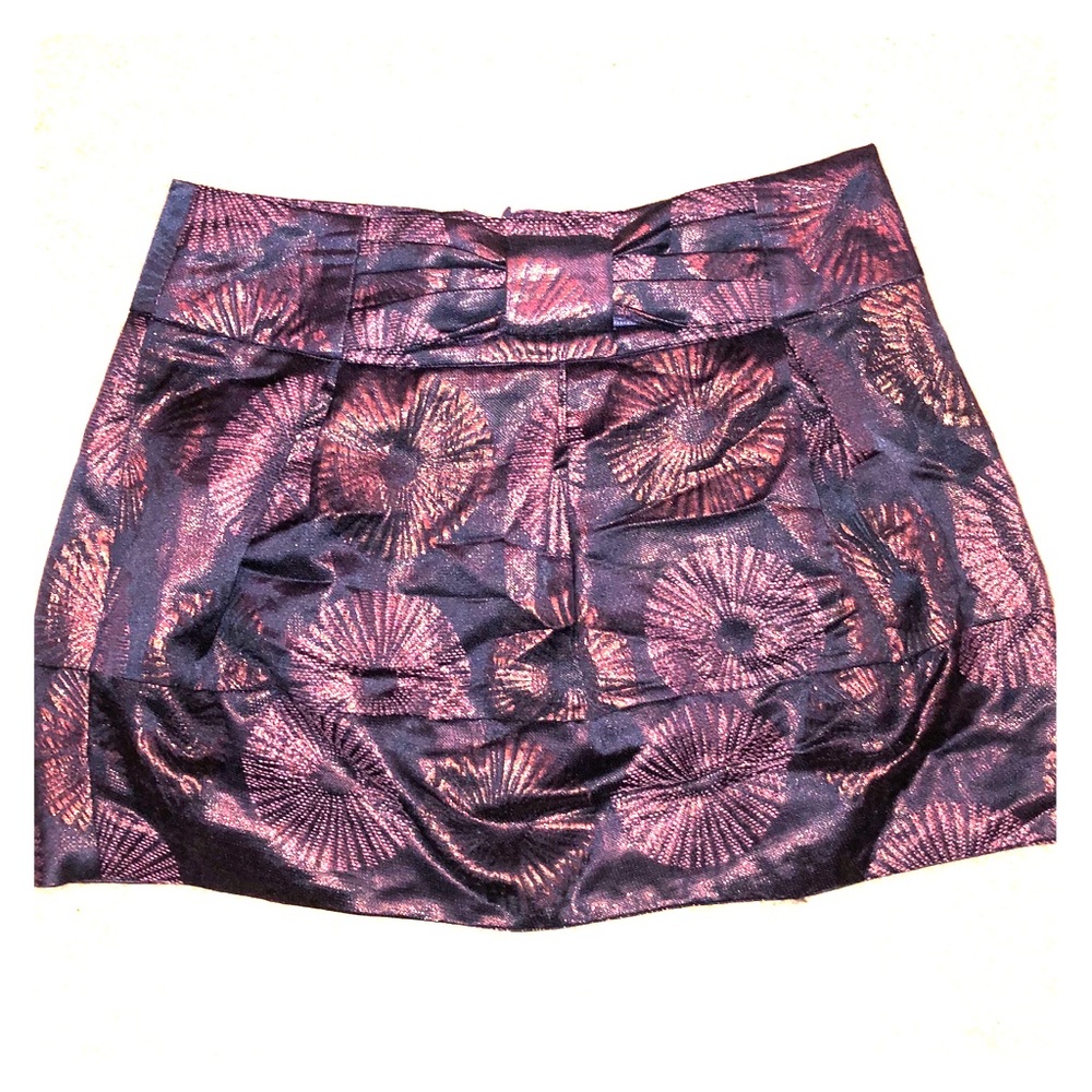 Purple Metallic Mini Skirt